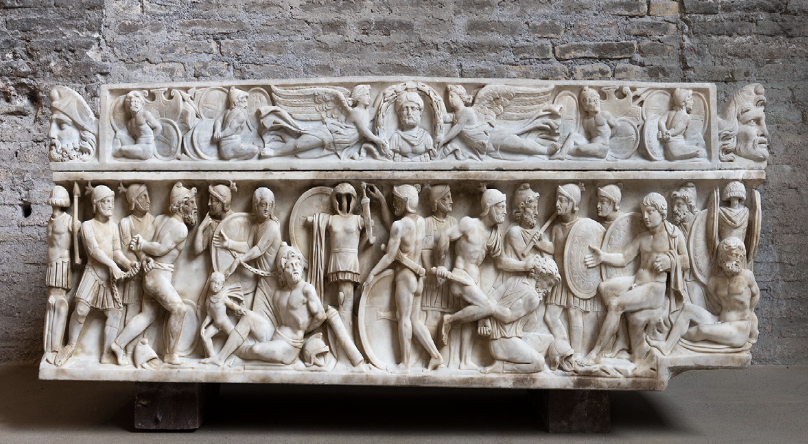 Historical Roman columns and exhibits