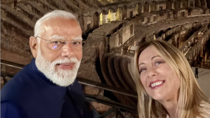 Narendra Modi e Giorgia Meloni