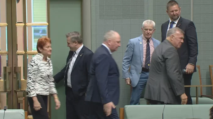 One Nation Leader Pauline Hanson and One Nation MP Barnaby Joyce were there to congratulate him. Nine