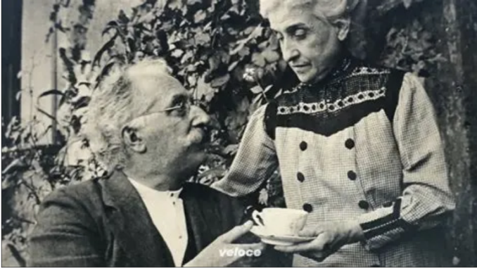 Enrico Bernardi in compagnia della moglie Amalia