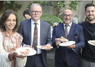Anne Aly, PM Anthony Albanese, Peter Kahlil and Lorenzo Tron