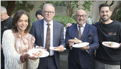 Anne Aly, PM Anthony Albanese, Peter Kahlil and Lorenzo Tron