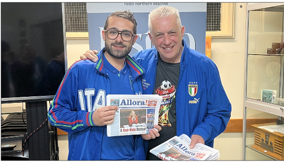 Filippo Stivala e Pino Palamara presso gli studi di Radio Northern Beaches