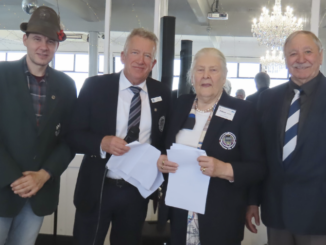 Pres. Alpini D. Mazzoldi, Pres. Trevisani R. Valleri, E. Santolin e G. Querin